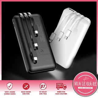 ⚡Xả Kho⚡ Pin Sạc Dự Phòng 10000mah Có Sẵn 3 Đầu Cổng Sạc ⚡Lightning - Typec - Micro Usb⚡ - Sạcthời Thượng⚡ - SDP3D