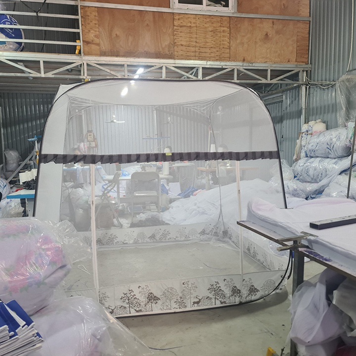 Màn chụp tự bung đỉnh vuông Mùng chụp chống muỗi tự bung gấp gọn nhiều kích thước