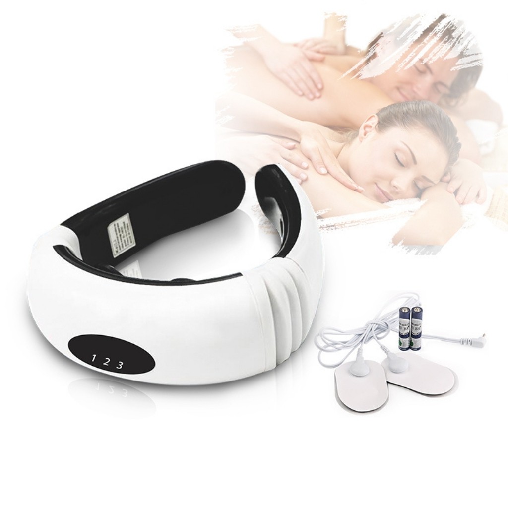 Máy Massage Chữ C 2 Trong 1 Rung Và Xung Điện Từ Trường Giảm Cơn Đau Cổ Vai Gáy Hiệu Quả