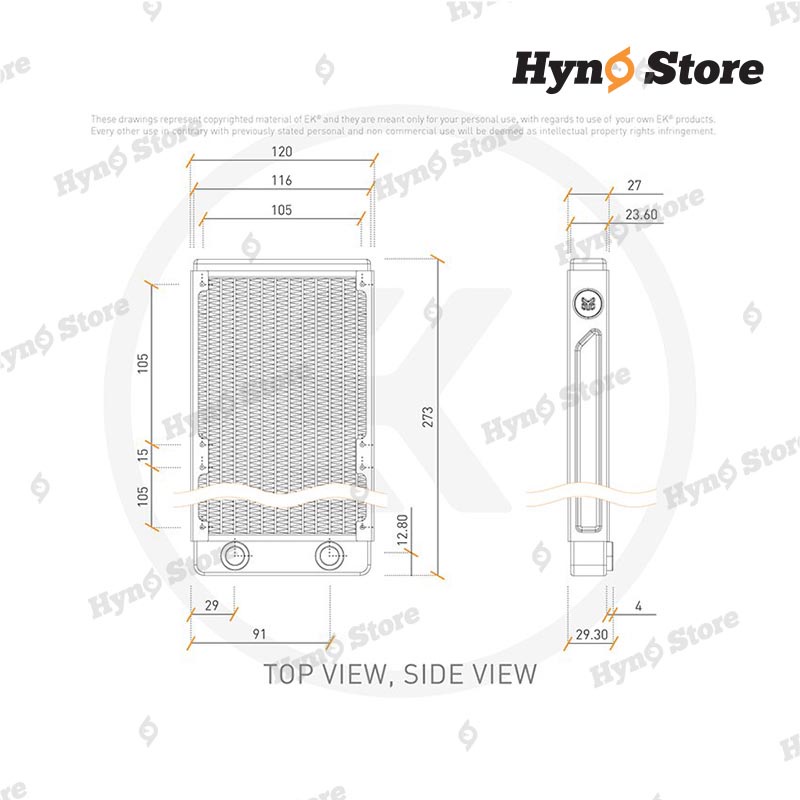 Két nước làm mát chất lượng cao Radiator EK CoolStream Classic SE 240 Tản nhiệt nước custom – Hyno Store