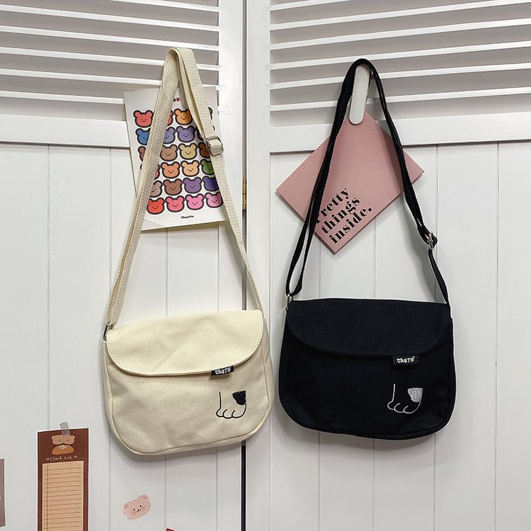 Túi Xách Đeo Vai Vải Bạt Hình Mèo Dễ Thương Dễ Phối Đồ Cho Học Sinh Túi Vải Đeo Chéo Nữ Đi Chơi Túi Vải Đeo Chéo Nữ Mini Cute