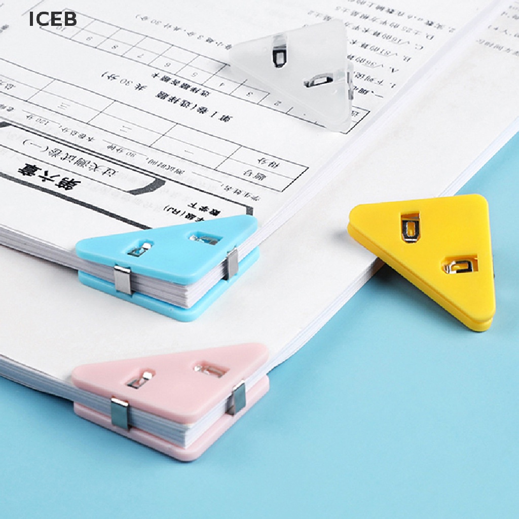 Ic 5 Cái / Bộ Kẹp Giấy Văn Phòng Hình Tam Giác Màu Sắc Để Bàn Văn Phòng my