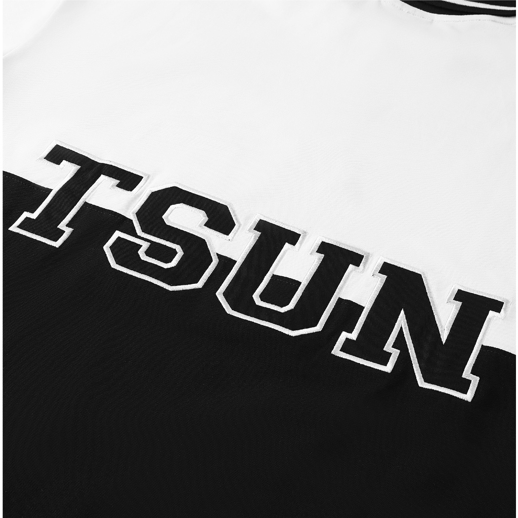 Áo thun TSUN 2 Panel Polo Shirt - Trắng / Đen - Unisex