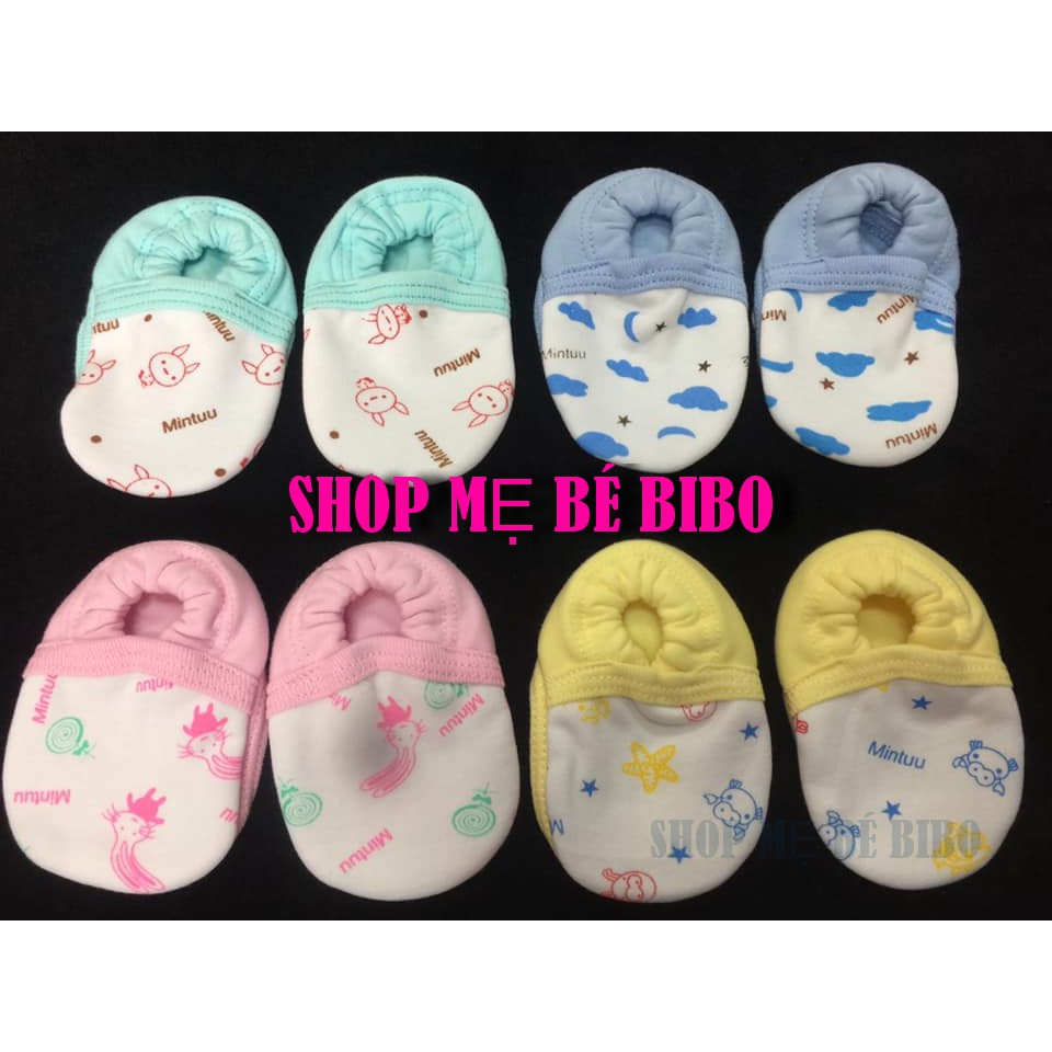 Giày Vải Cho Bé Sơ Sinh, Giày Vải 2 Lớp Mang Ấm Chân Cho Bé (2 tháng - 7 tháng)_Mintu