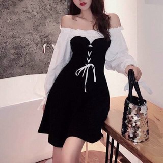 Đầm bẹt vai đan dây
