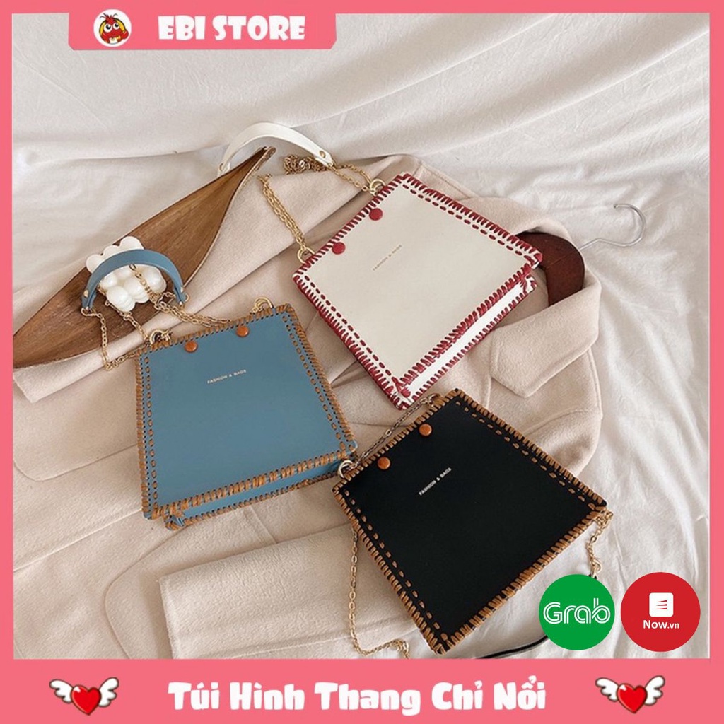 [Có Video Hướng Dẫn] Set Nguyên Liệu Tự Làm Túi Handmade Da Pu Hình Thang Chỉ Nổi Cá Tính