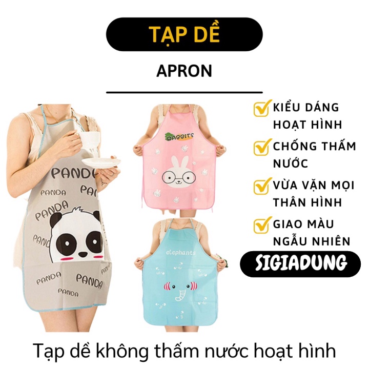 [SGD] Tạp Dề - Tạp Dề Nhà Bếp Chống Bám Bẩn Họa Tiết Hoạt Hình Đáng Yêu Dễ Gấp Gọn 3232