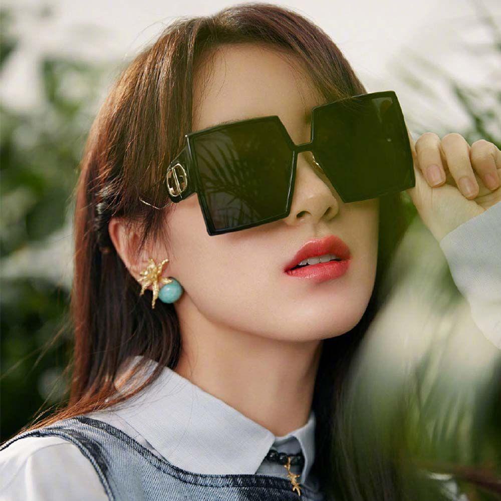 Kính Chống Nắng Chống Tia UV Gọng Vuông Lớn Họa Tiết Da Báo Kiểu Âu Mỹ Thời Trang WMES15H Cho Nữ