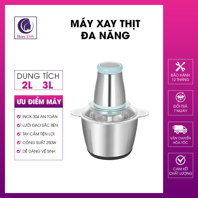 Máy Xay Thịt Loại 2L Và 3L - Máy Xay Thịt Đa Năng, Thực Phẩm, Trái Cây, Tiện Lợi Bảo Hành [6 Tháng]