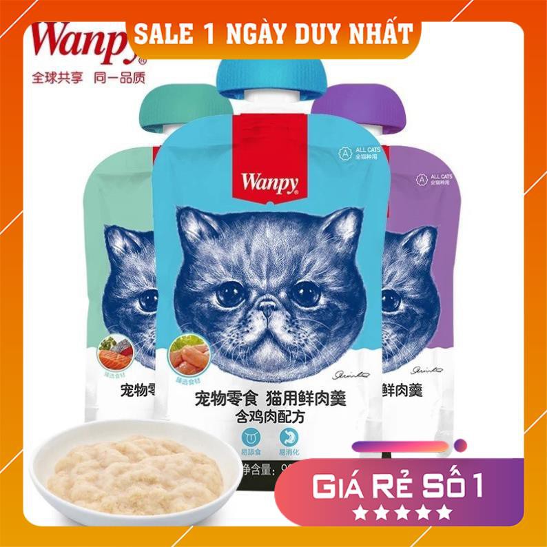 [CHÍNH HÃNG] SÚP THƯỞNG WANPY NẮP VẶN 90G CHO MÈO - **🅲🅾🅼🅱🅾 10 🅶Ó🅸 ** - WANPY HAPPY 100- MiuĐen PetShop