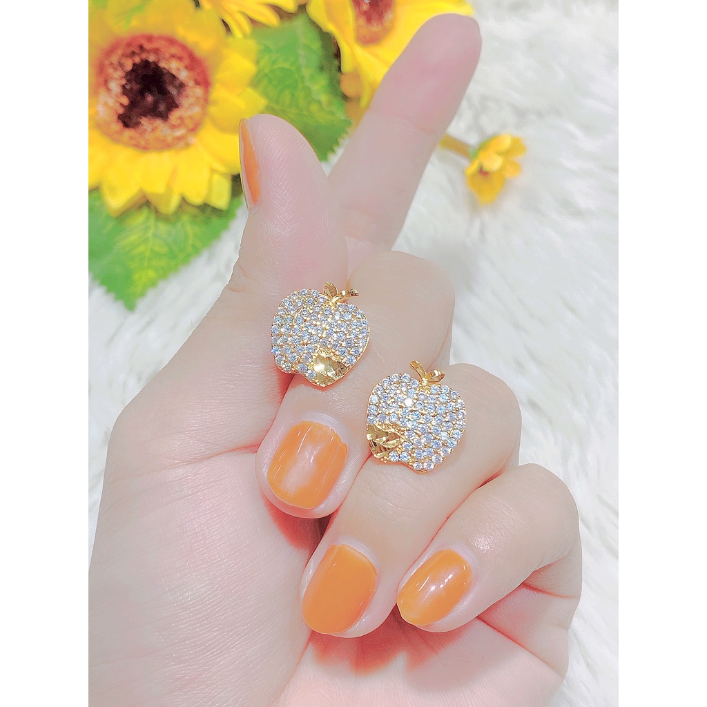 Bông tai nữ đính đá trắng UHA , chuôi cài chắc chắn, kiểu dáng hiện đại, thu hút, sang trọng B59