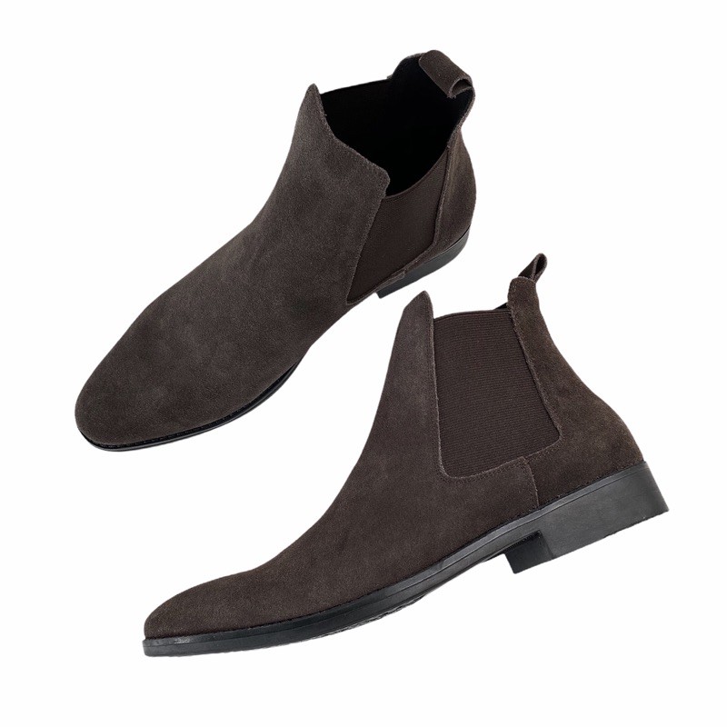 Giày nam chelsea boot da bò thật TEFOSS HT350 size 38-44- Da lộn nâu