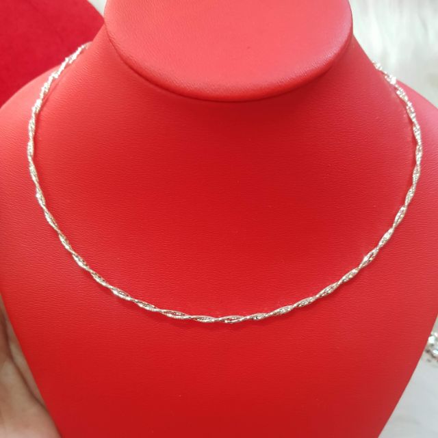 Kiềng mềm kiểu xoắn bạc 925