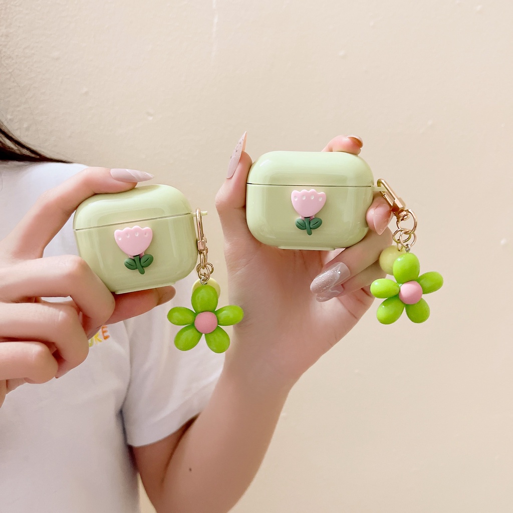 Vỏ tpu Mềm Hình Hoa Tulip Bảo Vệ Hộp Đựng Tai Nghe Nhét Trong Không Dây Bluetooth Cho airpods 1/2 pro