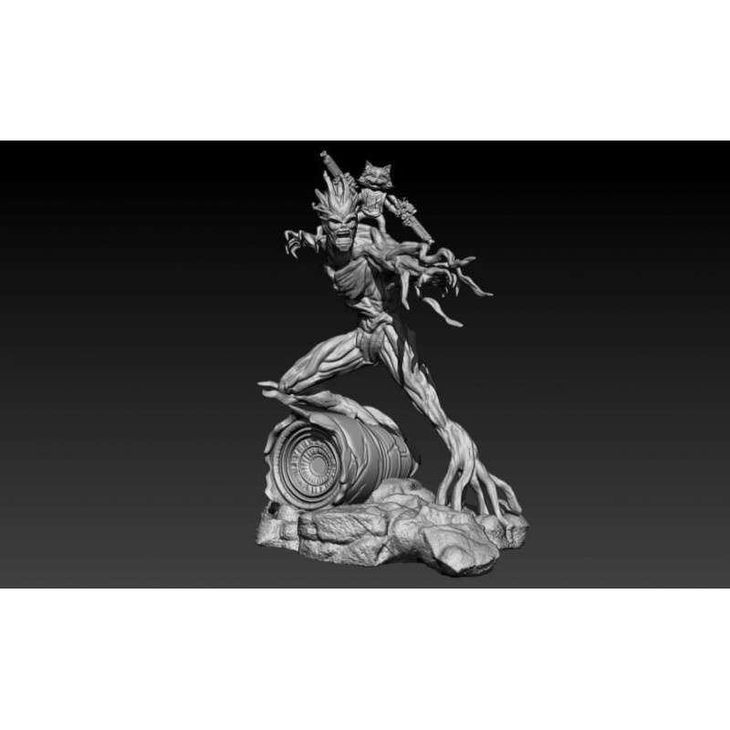 File in 3D mô hình Rocket and Groot - Marvel