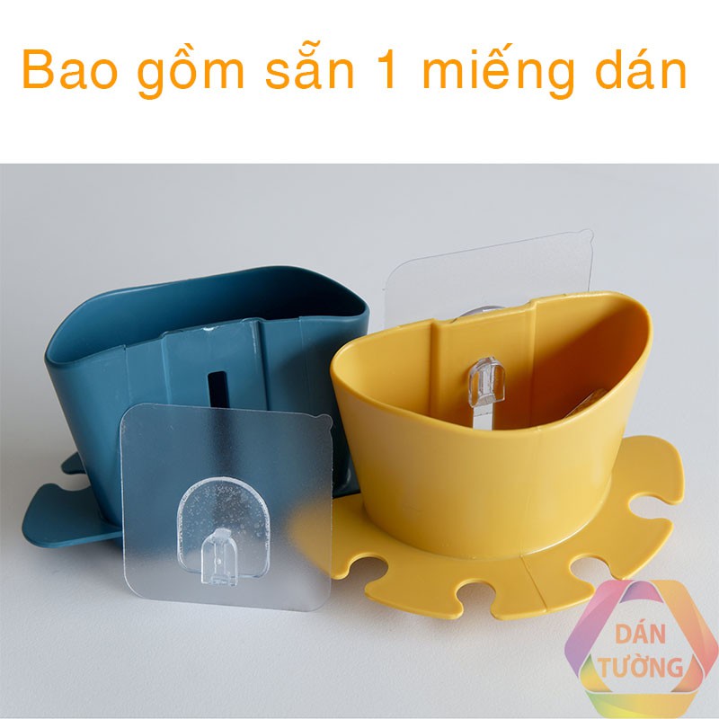 Kệ bàn chải đánh răng dán tường nhà tắm MDT với 4 khe cắm bàn chải và 1 hộp để kem đánh răng tiện lợi _K47