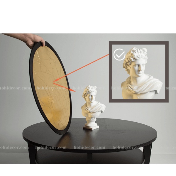 Tấm Phản Quang Chụp Ảnh Thời Trang, Miếng Hắt Sáng Chụp Hình Sản Phẩm 2 Trong 1, 60cm Gấp Gọn - HoHi Decor