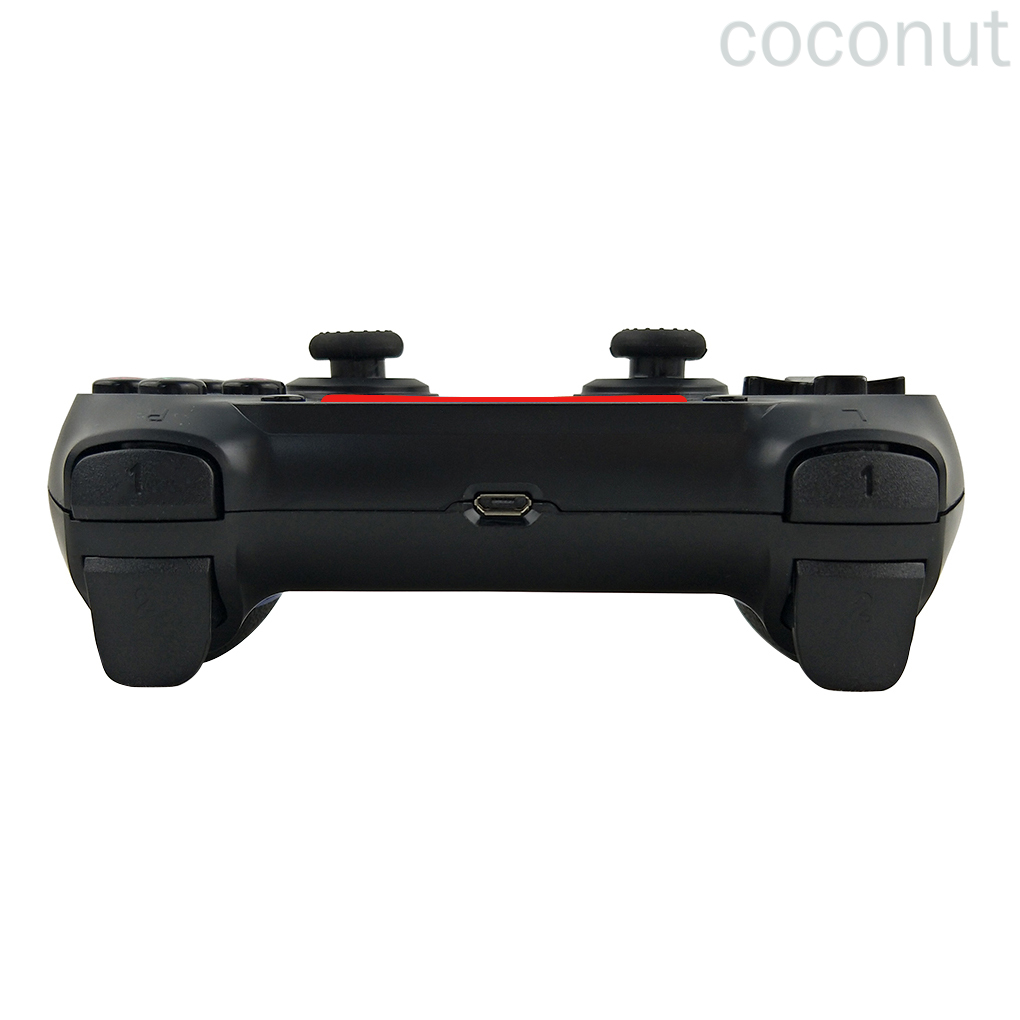 Wireless Gamepad Dual Shock Game Controller Bluetooth Rechargeable Gamepad Replacement for PS4, Black Red coconut
