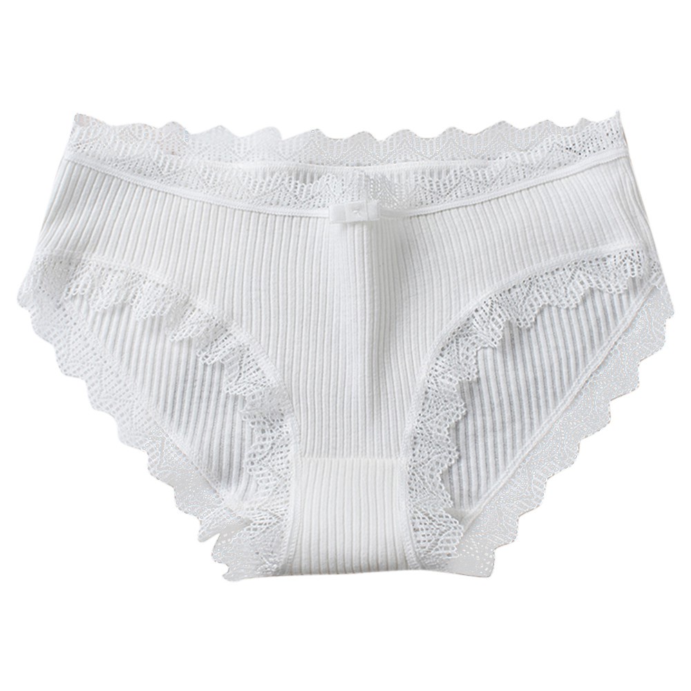 Quần Lót Cotton Phối Ren Lưng Thấp Không Đường May Quyến Rũ Cho Nữ