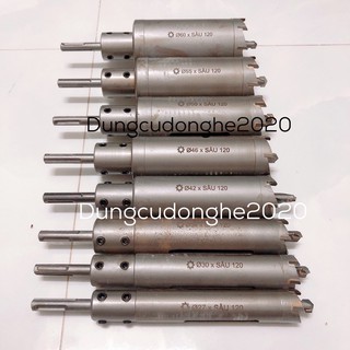 Mũi Khoan Rút Lõi Khoét Lỗ Xuyên Tường 21, 27, 30, 34, 42, 50, 55, 60mm Dài 120mm Thắng Lợi