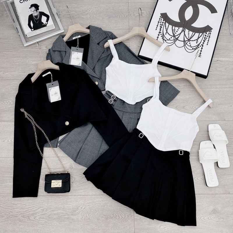 [ 𝐅𝐑𝐄𝐄 𝐒𝐇𝐈𝐏 ]  SÉT 3 MÓN ÁO VEST MIX CV KHUY EO SIÊU PHẨM CHẤT TUYẾT MƯA