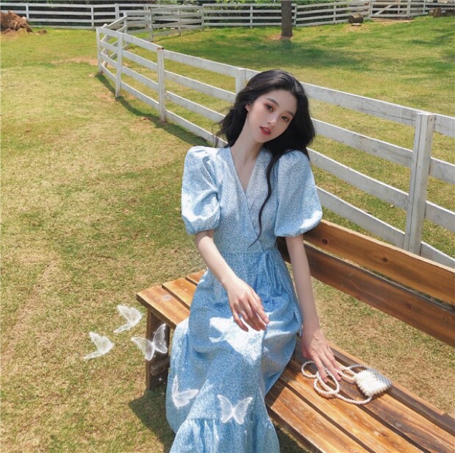 Đầm maxi xanh đuôi cá// | BigBuy360 - bigbuy360.vn