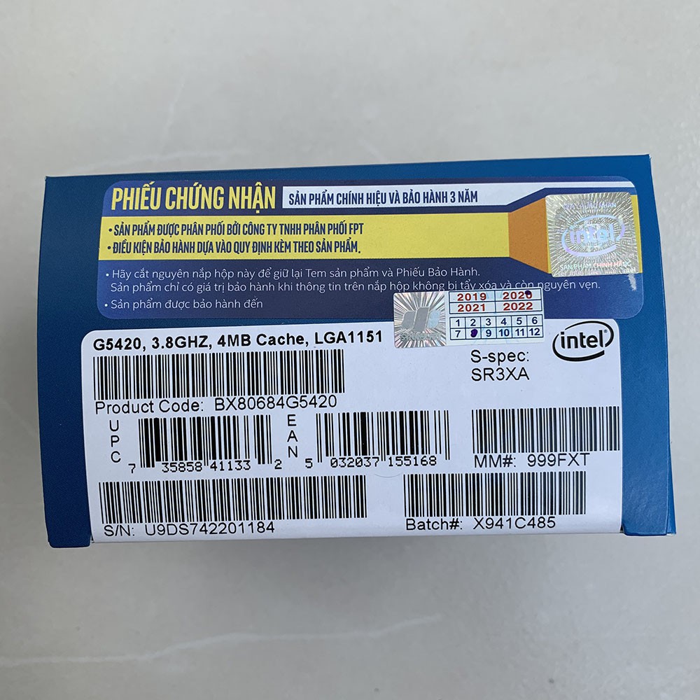 [Mã ELMS4 giảm 7% đơn 500K] CPU G5420 Intel Pentium Gold 3.80Ghz/ 4Mb cache Socket 1151V2 chính hãng phân phối | BigBuy360 - bigbuy360.vn