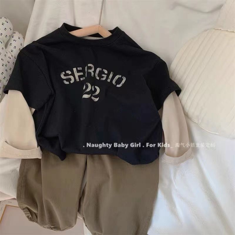 [Babycat] Hàng Có Sẵn Áo Thun Giả Hai Mảnh Phong Cách Nhật Bản Hàn Quốc Cá Tính Mùa Thu 21 Phong Cách Mới Phương Tây Cho Nam Và Nữ