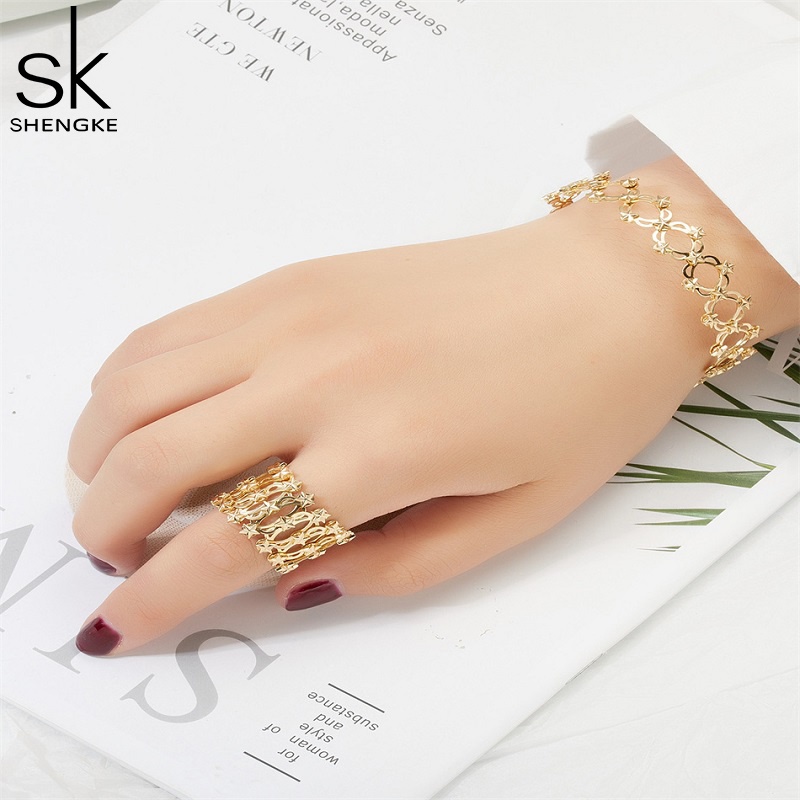 Nhẫn đeo tay Shengke đính kim cương giả sành điệu cho nữ
