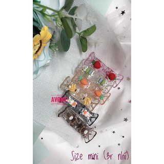 [nhí đuôi cá] Gắp tóc - Bấu tóc càng cua 3 răng đuôi cá trong đính icon thú nhựa mờ