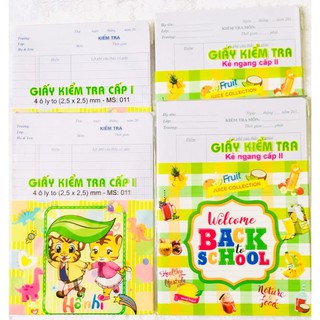 Giấy kiểm tra klong cấp 1, cấp 2