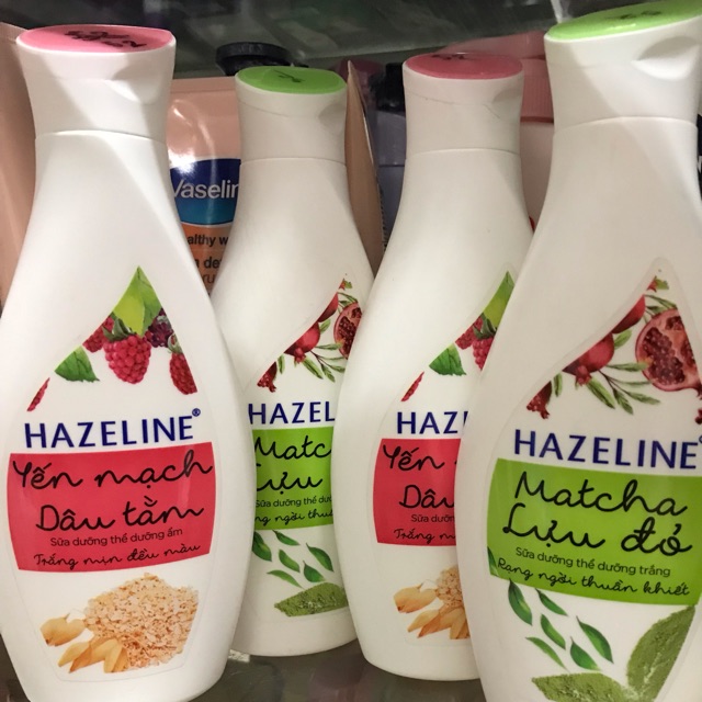 Sữa Dưỡng Thể Hazeline Dưỡng Trắng Da Yến Mạch Dâu Tằm  lựu đỏ (230ml)