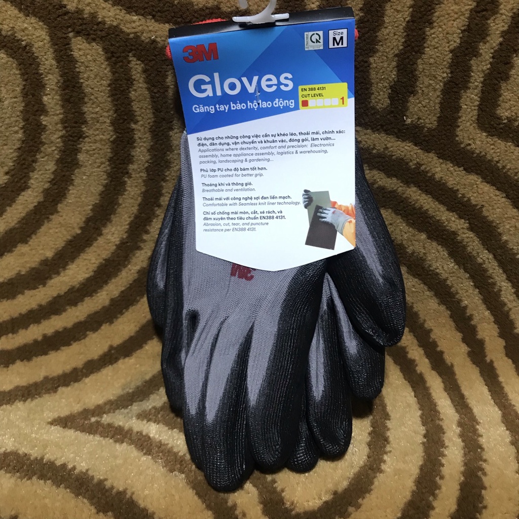 Găng tay chống cắt, găng tay bảo hộ lao động Gloves Cut Level 1 3M 4131 cấp độ 1 nhiều Size
