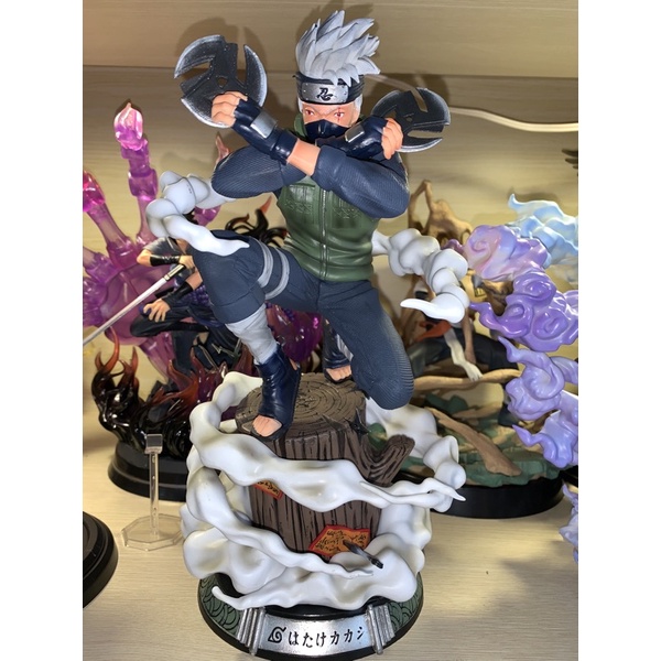 ( Hết hàng ) Mô Hình Kakashi phóng tiêu đứng gỗ 29cm - Naruto