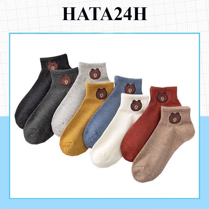 Tất Gấu Xinh Brown Dễ Thương Siêu Hot