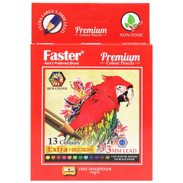 Hộp 13 Bút Chì Màu Nhỏ Premium - Faster CP-FP383-13S