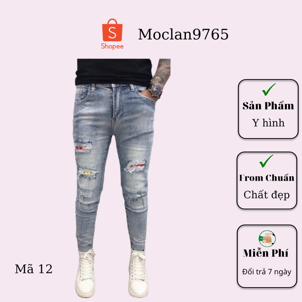 Quần jean nam cao cấp, chất liệu bò ( jean ) mềm mịn, from chuẩn, có nhiều mẫu đi kèm Moclan14