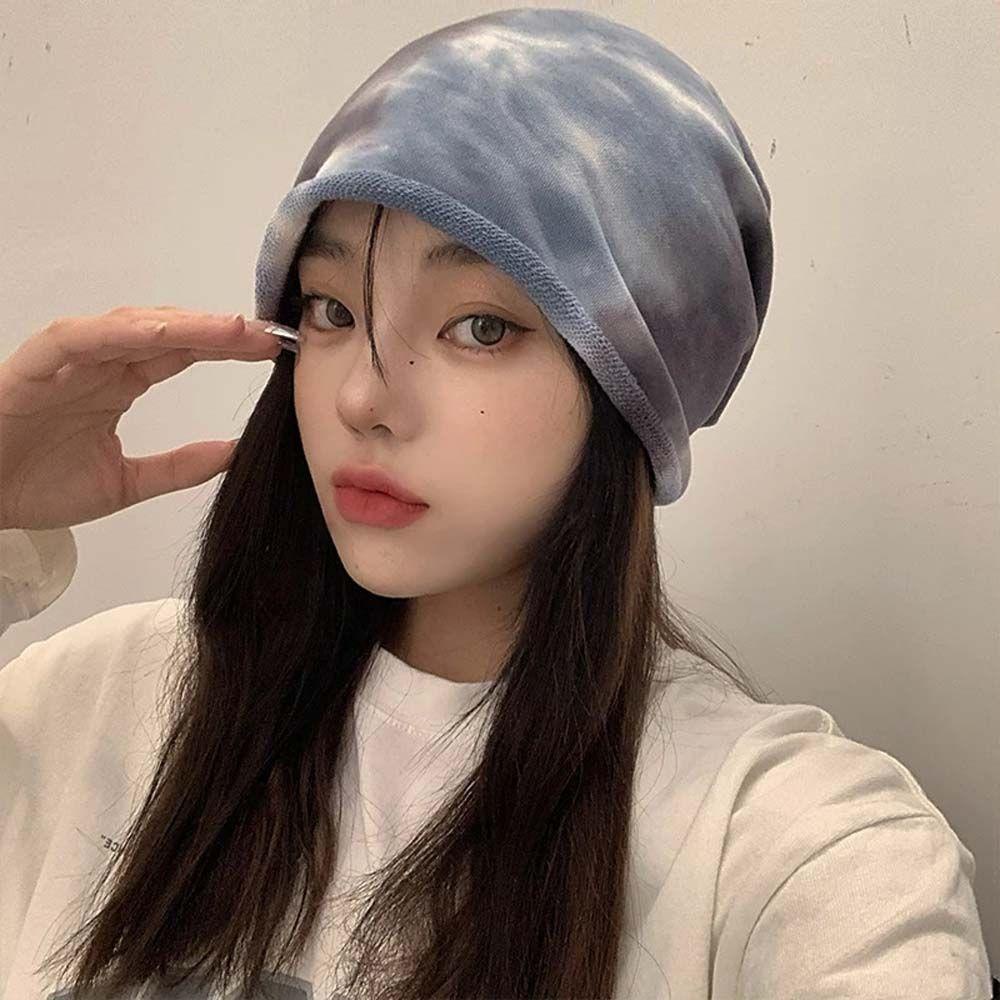 VANES1 Mũ Beanie Nhuộm Màu Thời Trang Thu Đông Cho Nữ