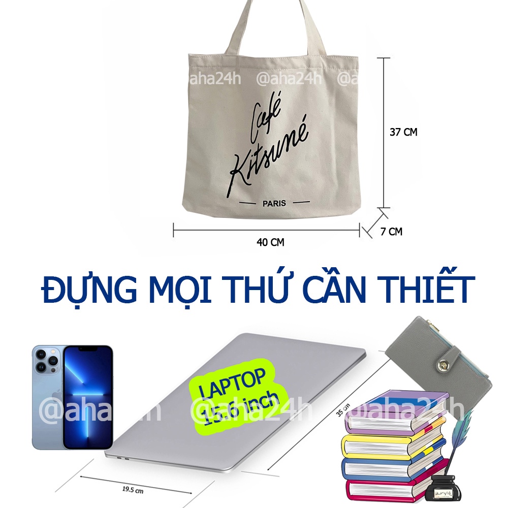 Túi tote vải canvas đi học đi chơi thời trang giá rẻ in hình có khóa kéo