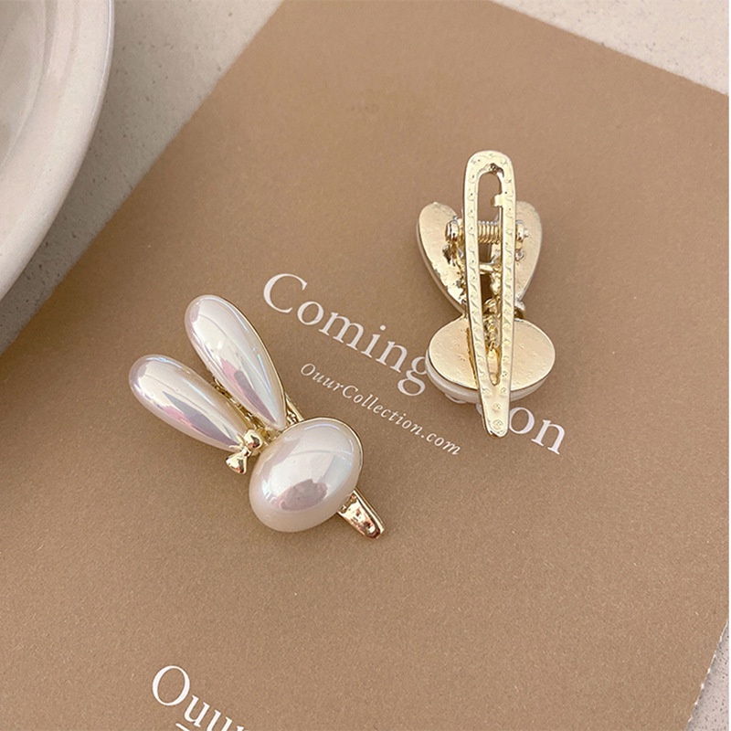 Kẹp Tóc Đính Ngọc Trai Hình Thỏ Xinh Xắn Dành Cho Nữ