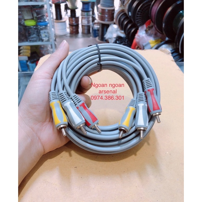 Dây AV 3 đầu (6 rắc hoa sen) nhập khẩu TOSUA chính hãng
