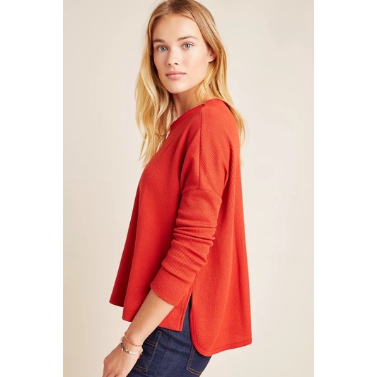 Áo len waffle knit mỏng nhẹ Anthropologie VNXK