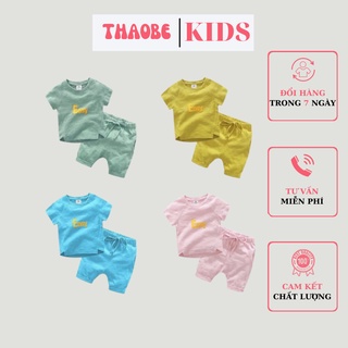 Bộ Quần Áo Cộc Tay Mùa Hè Thêu Chữ EASY Cho Bé Trai Và Bé Gái Từ 7Kg Đến 28Kg Thời Trang Trẻ Em THAOBE KIDS
