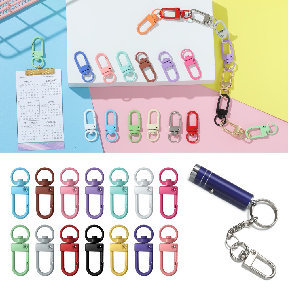 FUTURE 5PCS Metal Lobster Clasp Bag Part Accessories Collar Carabiner Snap Bags Strap Buckles Jewelry Making Hardware DIY KeyChain Split Ring Hook/Multicolor