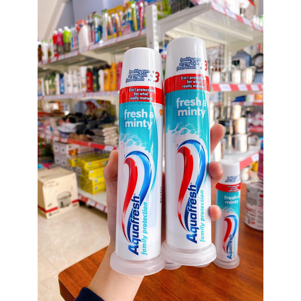 Kem đánh răng Aquafresh Family Protection Fresh & Minty Mỹ - Hàng Chuẩn