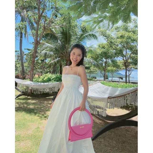 Đầm maxi chính chủ ĐOÀN NGÂN CHÂU PASS mặc 1 lần 2 tiếng chụp hình free size 40kg-57kg