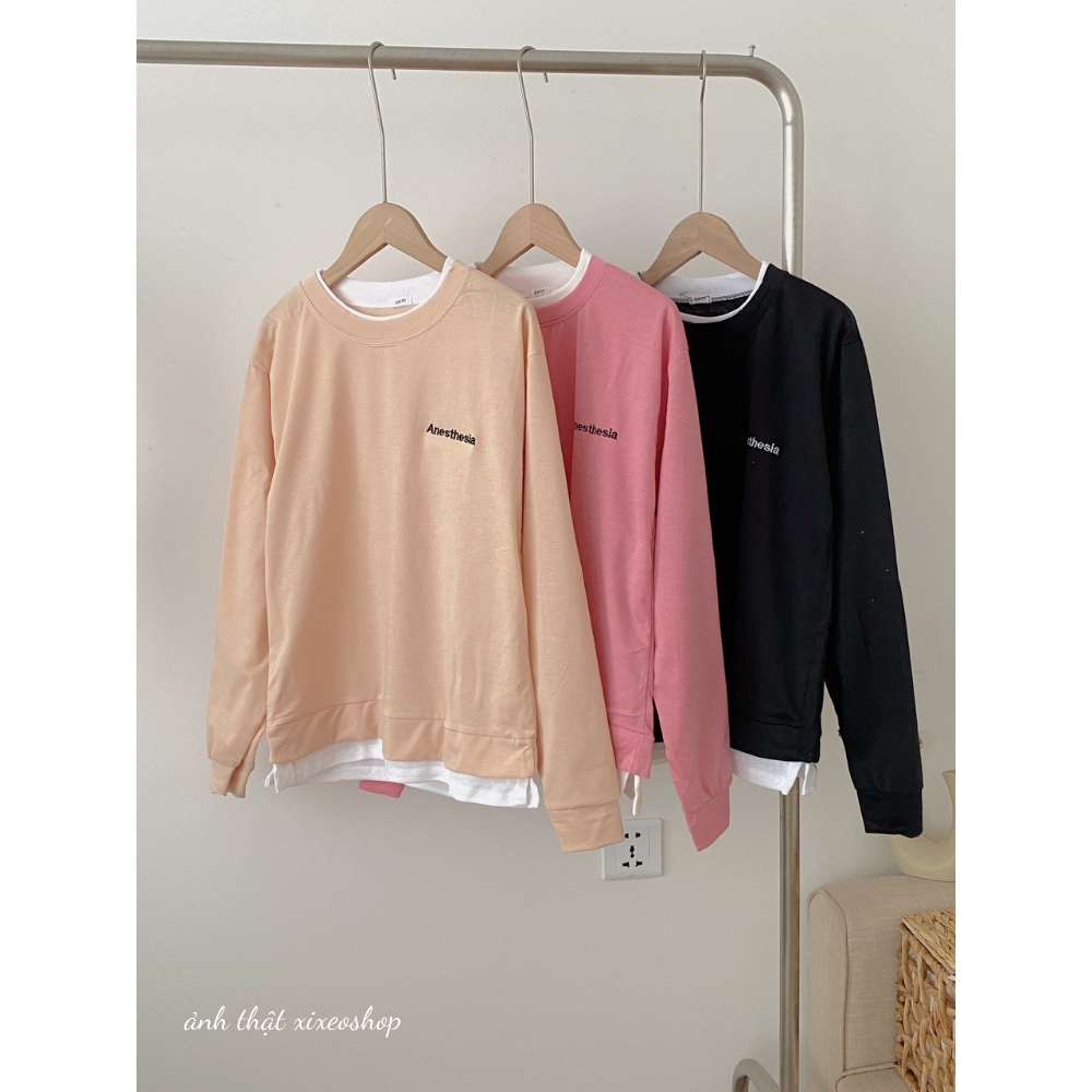 Áo phông dài tay sweater form rộng 3 màu