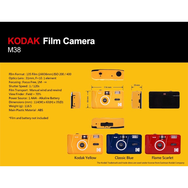 Camera phim KODAK M38 Ungrade M35 35mm có thể tái sử dụng