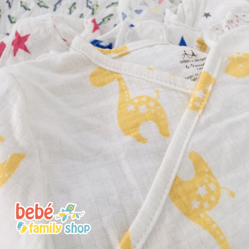 Áo tay dài cài chéo Aden Anais cho bé sơ sinh đến 24 tháng sợi tre xuất dư chuẩn hãng/ - AS - bebefamilyshop