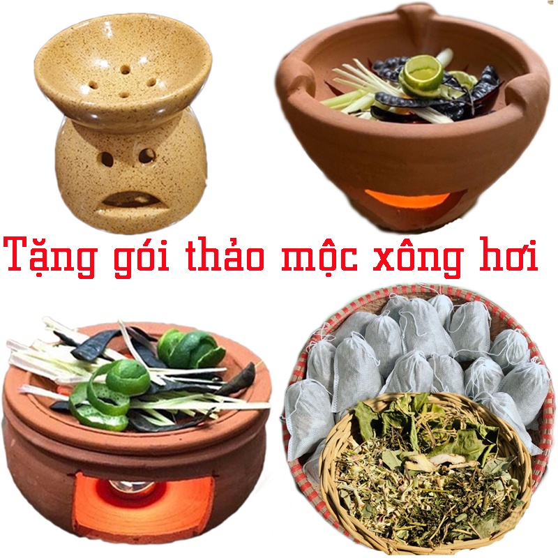 Tặng túi lọc thảo mộc xông tắm Bếp xông đốt bồ kết chanh xả kháng khuẩn và làm sạch không khí